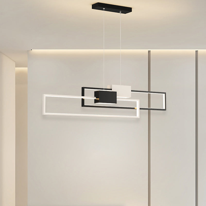 Zeitgenössischer Stil Rechteckform Island Lichter Metal 4 Licht Island Leuchten