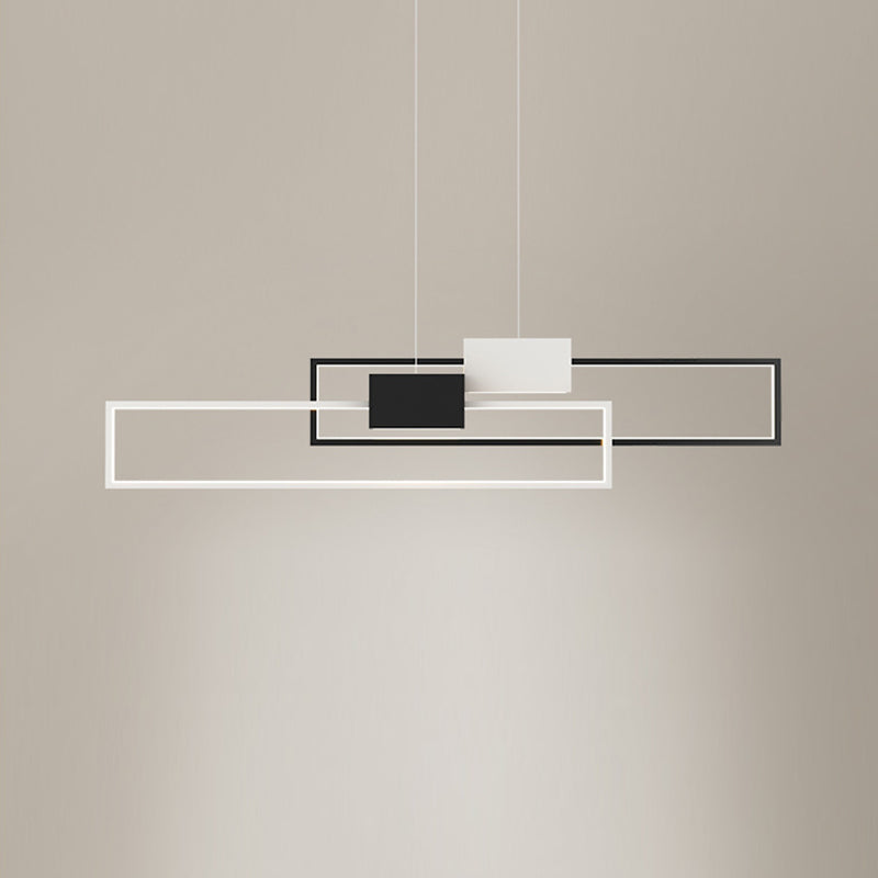 Zeitgenössischer Stil Rechteckform Island Lichter Metal 4 Licht Island Leuchten