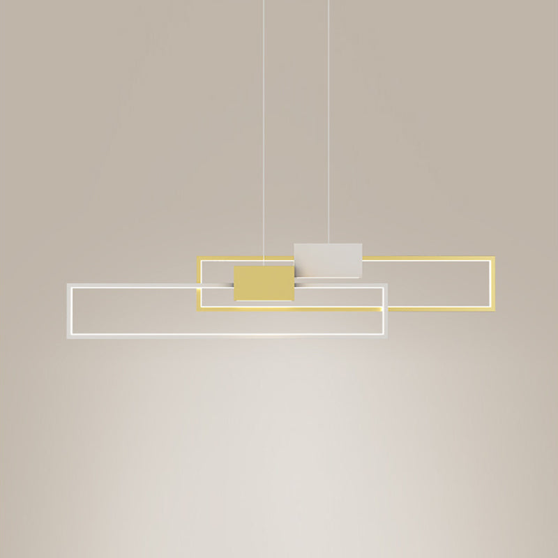 Zeitgenössischer Stil Rechteckform Island Lichter Metal 4 Licht Island Leuchten