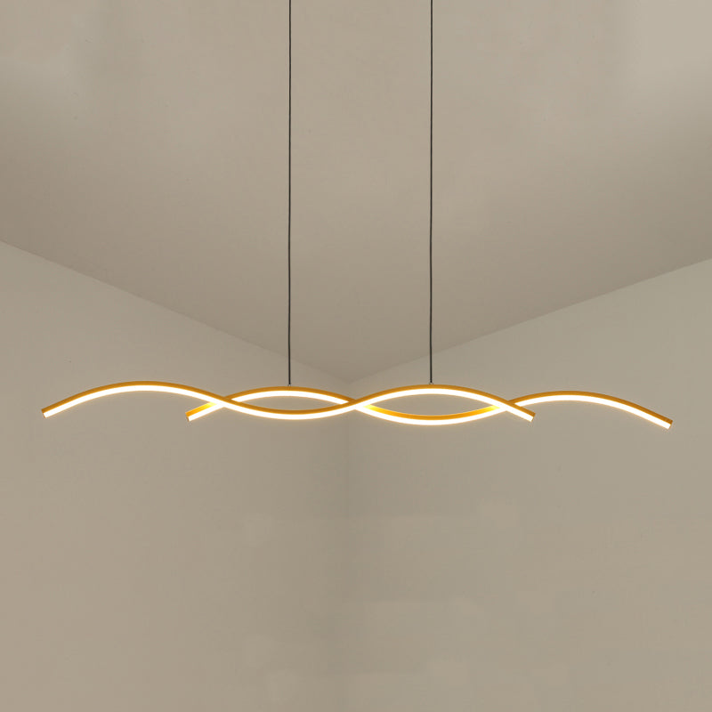 Moderner Stil linearer Inselleuchten Metall 2- Hellinselanhänger Leuchten