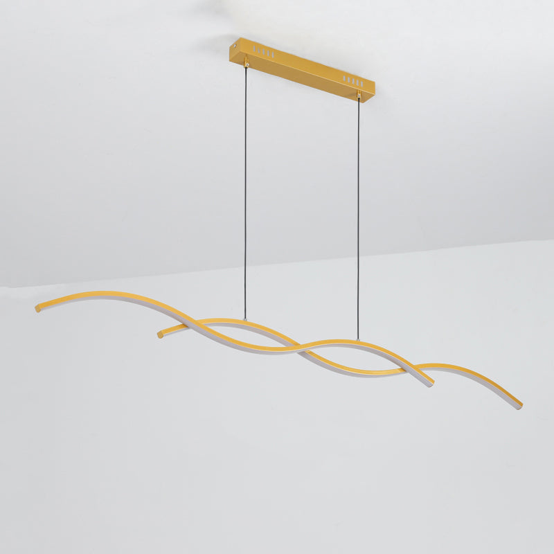 Moderner Stil linearer Inselleuchten Metall 2- Hellinselanhänger Leuchten