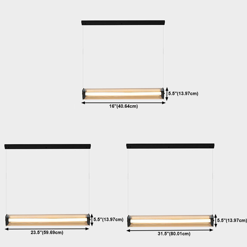 Moderner Stil Rechteck anheizt Licht klares Glas 1 hängende Anhängerlicht