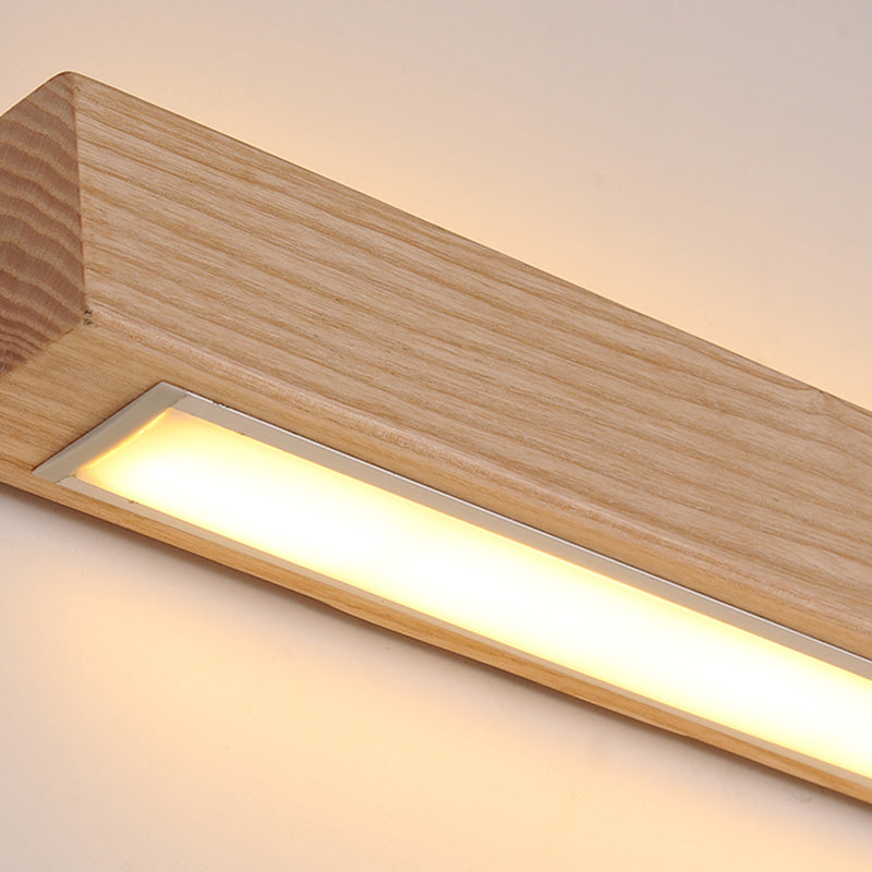 Sombra lineal madera pared apliques de estilo moderno luz de pared de luz simple en marrón