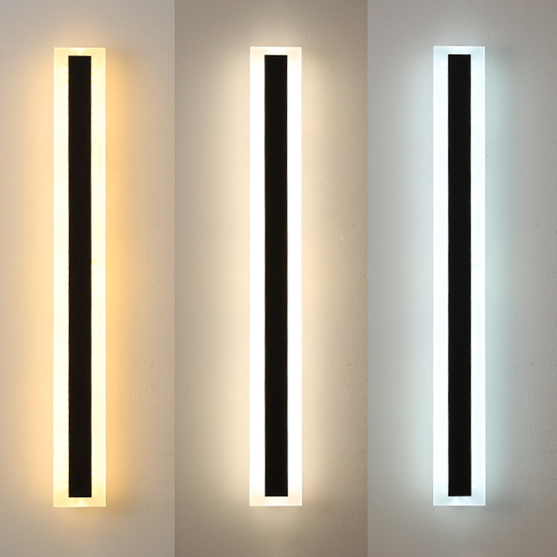 Metall Linearer Schatten Wandleuchten Moderner Stil ein leichtem Lichtmontage Licht in Schwarz