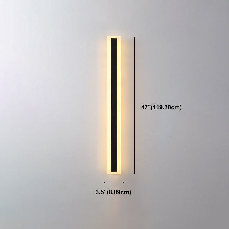 Metall Linearer Schatten Wandleuchten Moderner Stil ein leichtem Lichtmontage Licht in Schwarz