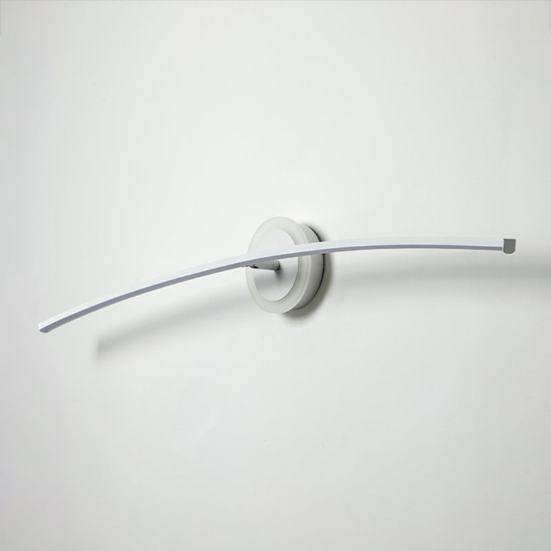 Linear Shade Metal Wall Sconce Modern Style Single Light Wall Mount Light in White