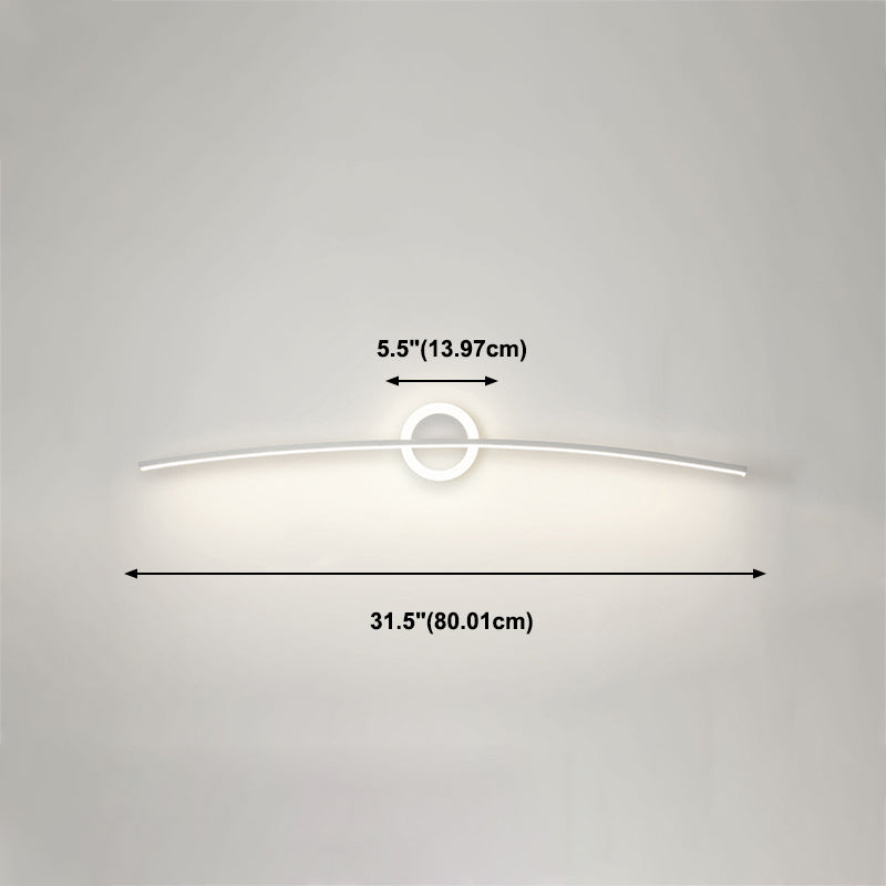 Linear Shade Metal Wall Sconce Modern Style Single Light Wall Mount Light in White