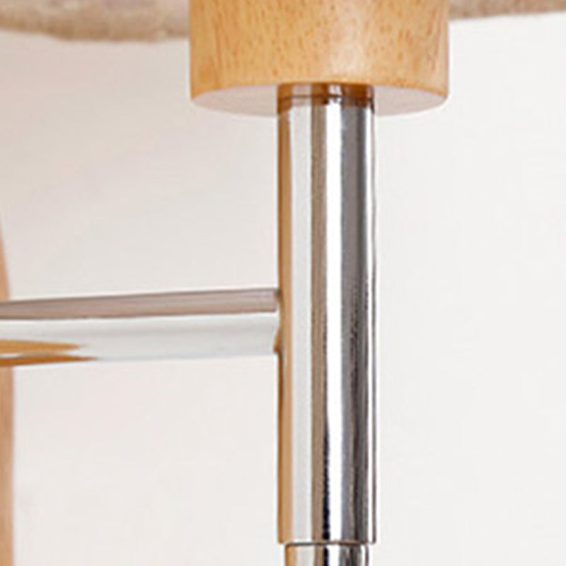 Geometric Fabric Reading Wall Light Nordic 2-Light Natural Wood Wall Lamp with Switch