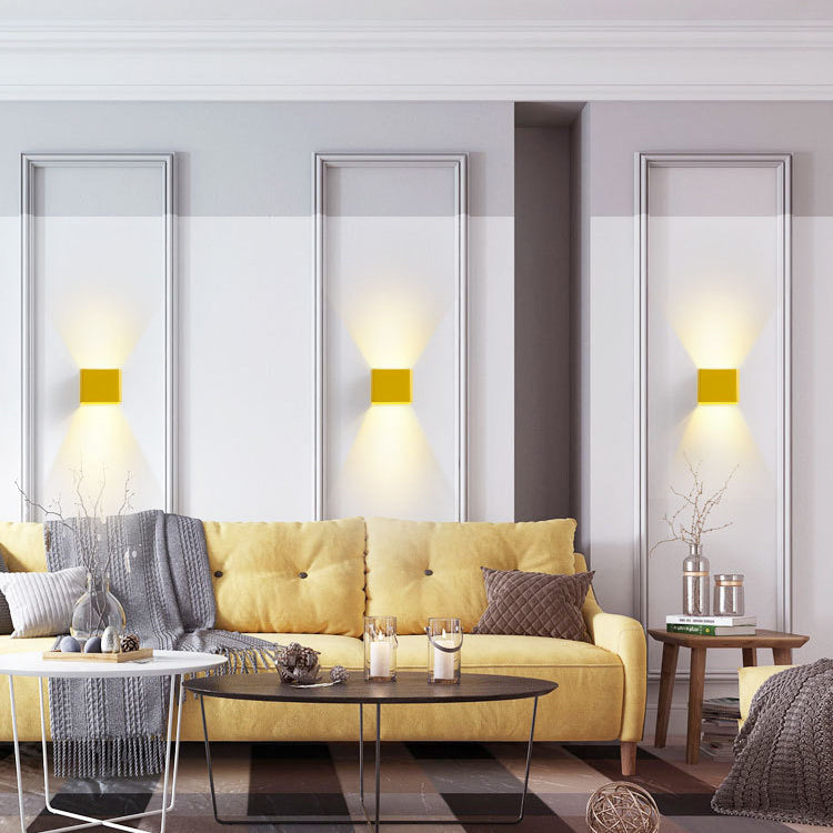 Escalier rectangulaire LED lampe murale Aluminium Macaron Style Mur Washer Applexion