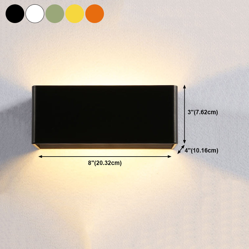 Rectangular Staircase LED Wall Lamp Aluminum Macaron Style Wall Washer Sconce