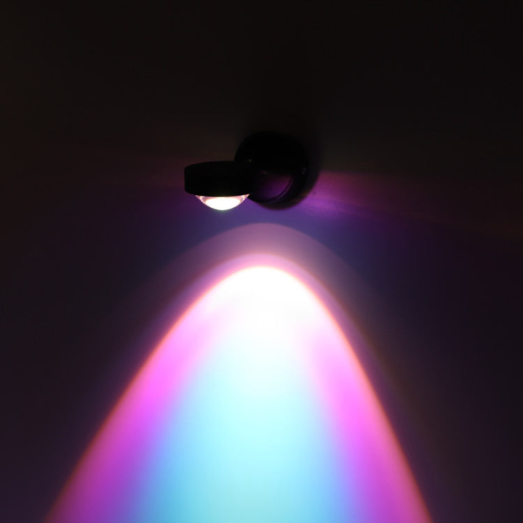 Black Sunset Projector Wall Lamp Decorative LED Metal Sconce Light with Swivel