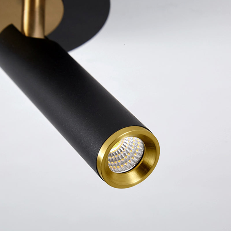 Röhrchenförmige LED -Wandlampe Postmoderne Metall -Nacht -Lesen Wandleuchte mit einstellbarem Kabel