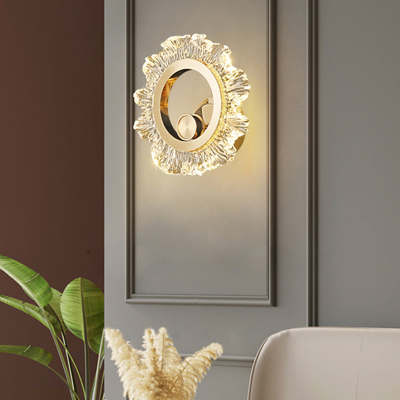 Light Luxurious LED Sconce Light Postmodern Metal Gold Living Room Wall Light