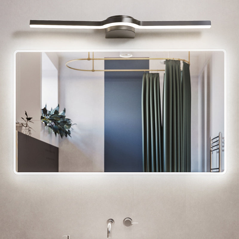 Luz de espejo de tocador LED lineal Luz de pared de baño de metal simple y elegante