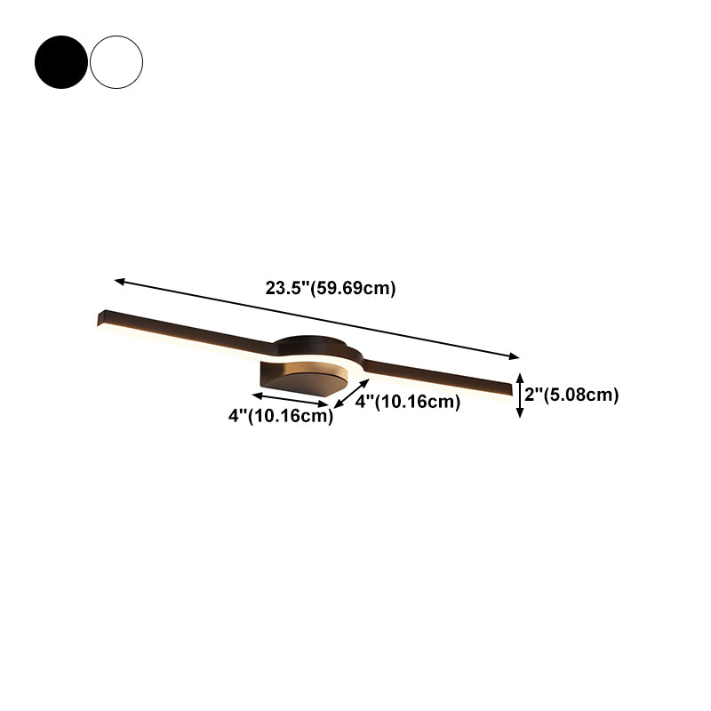 Luz de espejo de tocador LED lineal Luz de pared de baño de metal simple y elegante