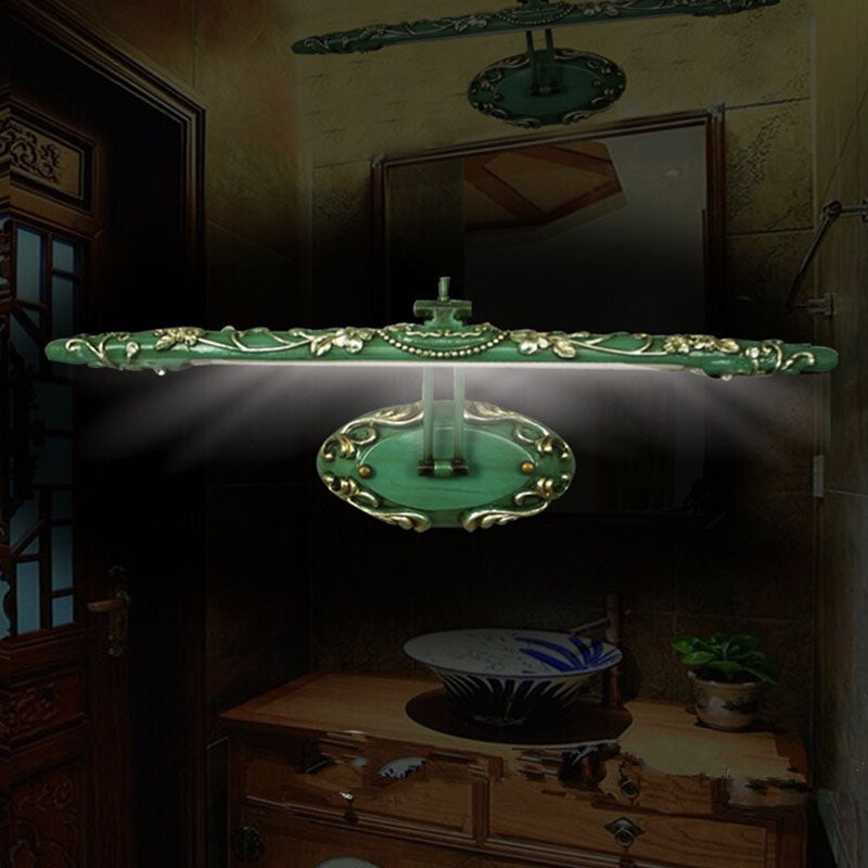 Traditional Carved Vanity Wall Light Adjustable Resin LED Sconce Light