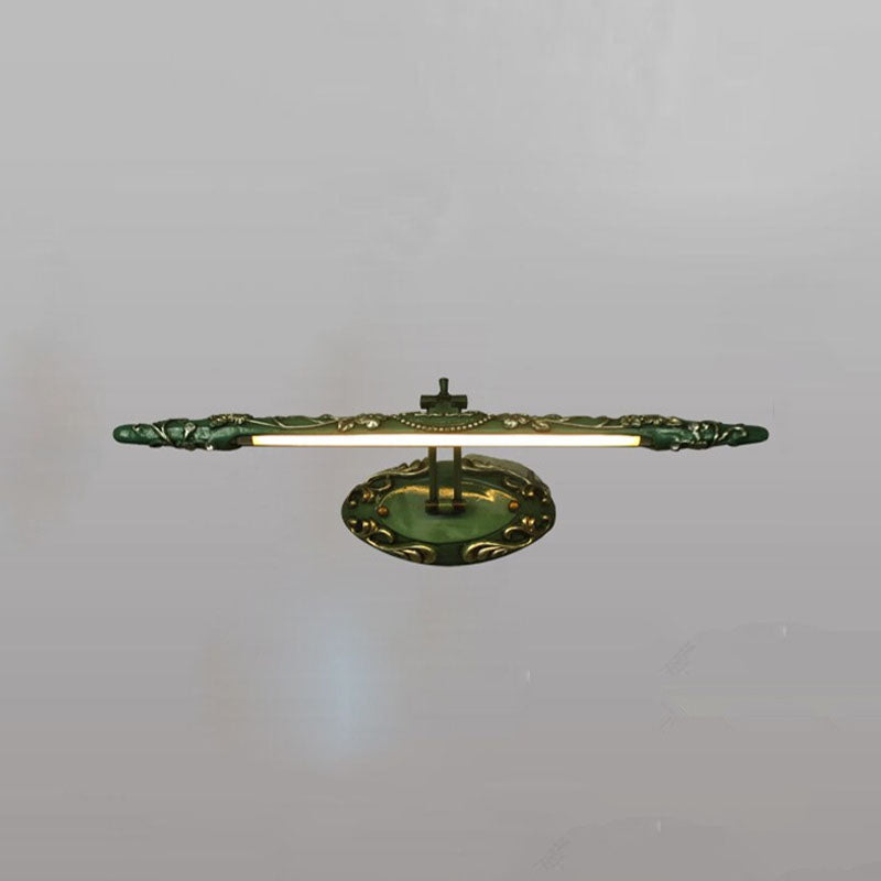 Traditional Carved Vanity Wall Light Adjustable Resin LED Sconce Light