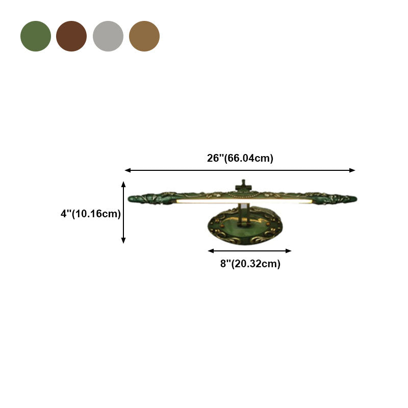 Traditional Carved Vanity Wall Light Adjustable Resin LED Sconce Light