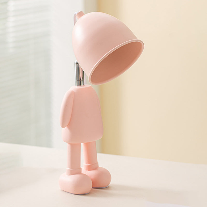 Macaron Robot Table Lampada in metallo Cera da letto a bulbo singola
