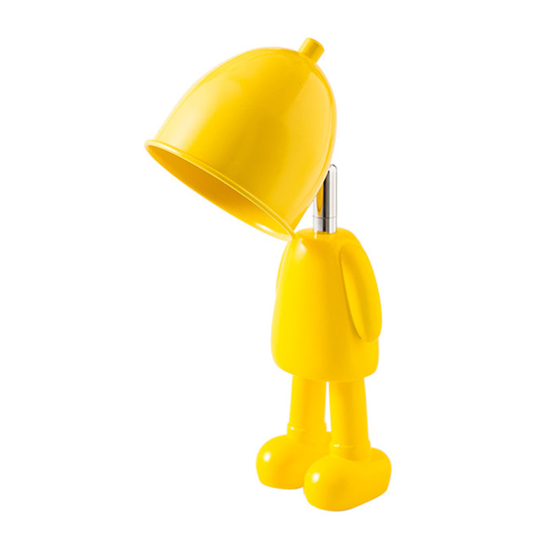 Macaron Robot Table Lampada in metallo Cera da letto a bulbo singola