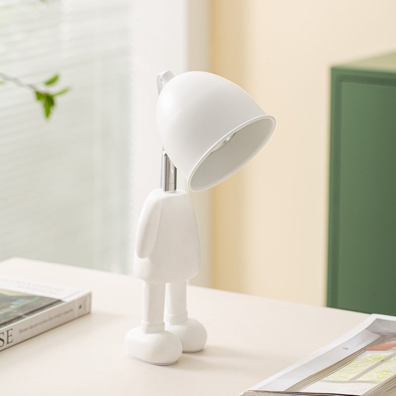 Macaron Robot Table Lampada in metallo Cera da letto a bulbo singola