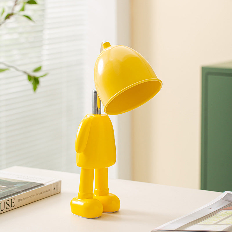 Macaron Robot Table Lampada in metallo Cera da letto a bulbo singola