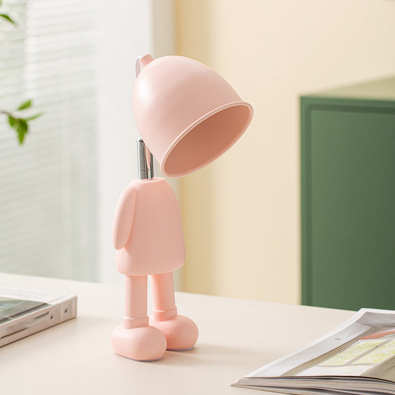 Macaron Robot Table Lampada in metallo Cera da letto a bulbo singola