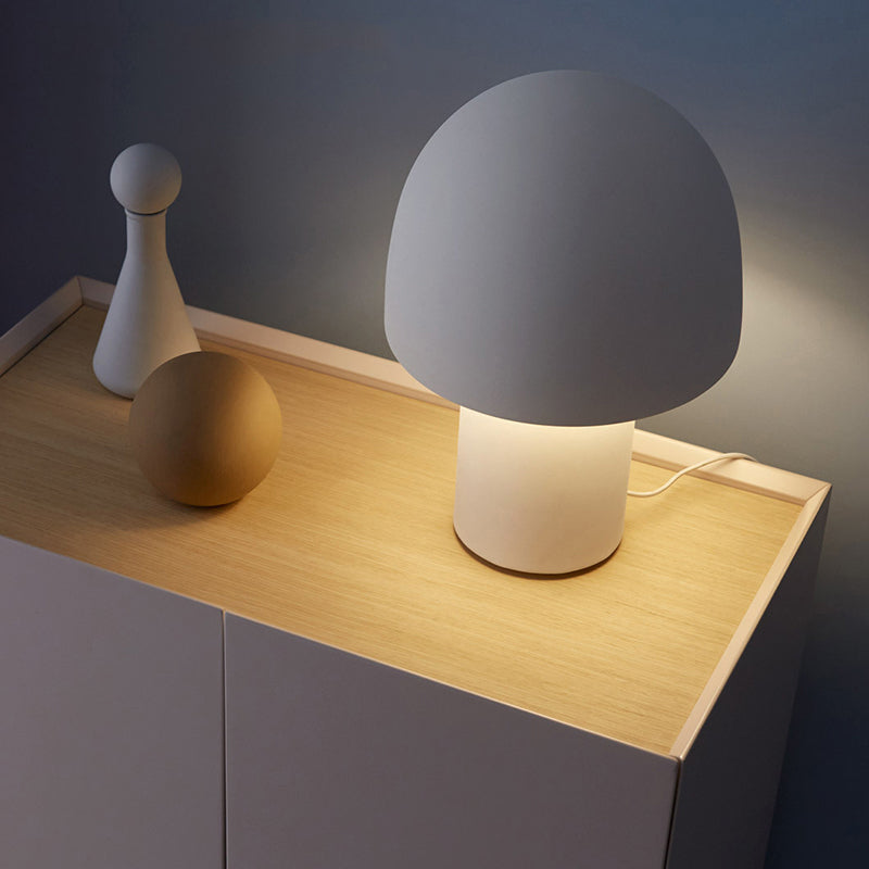 Mushroom Shaped Bedroom Table Lamp Metallic 1-Light Macaron Style Night Light