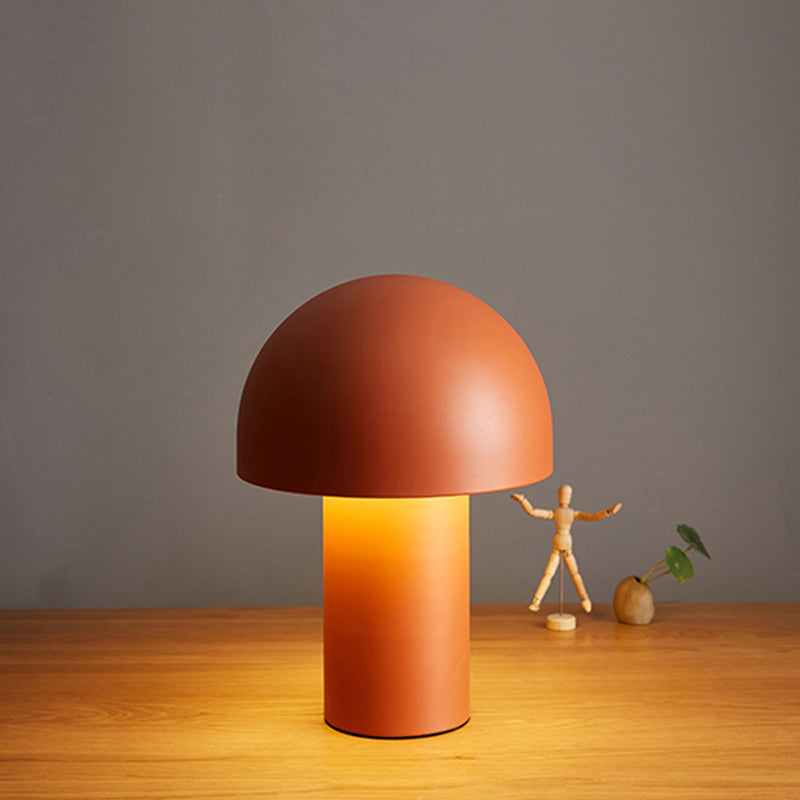 Mushroom Shaped Bedroom Table Lamp Metallic 1-Light Macaron Style Night Light