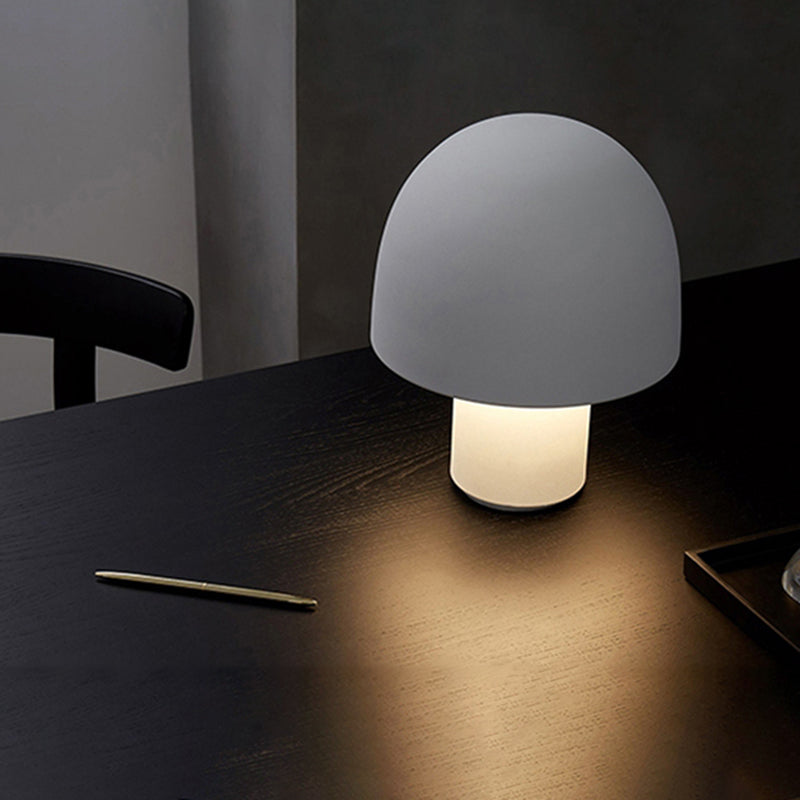 Mushroom Shaped Bedroom Table Lamp Metallic 1-Light Macaron Style Night Light