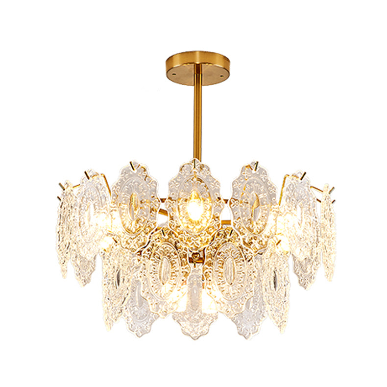 American Style Chandelier Glass Multi Head Hanging Light for Dining Room