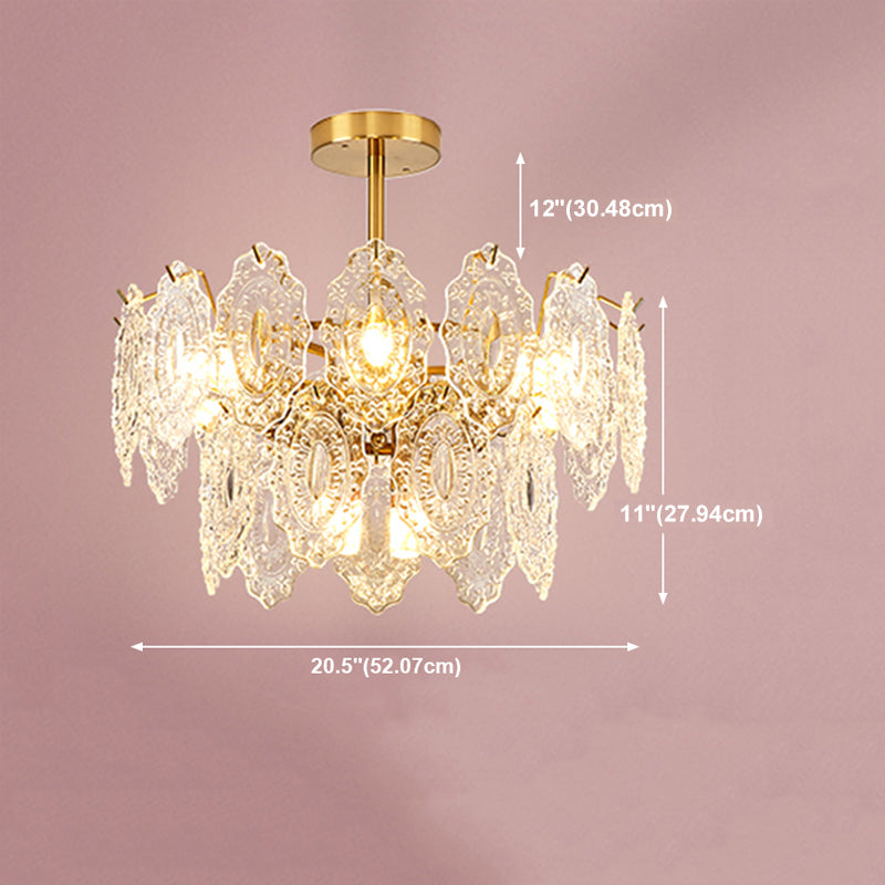 American Style Chandelier Glass Multi Head Hanging Light for Dining Room