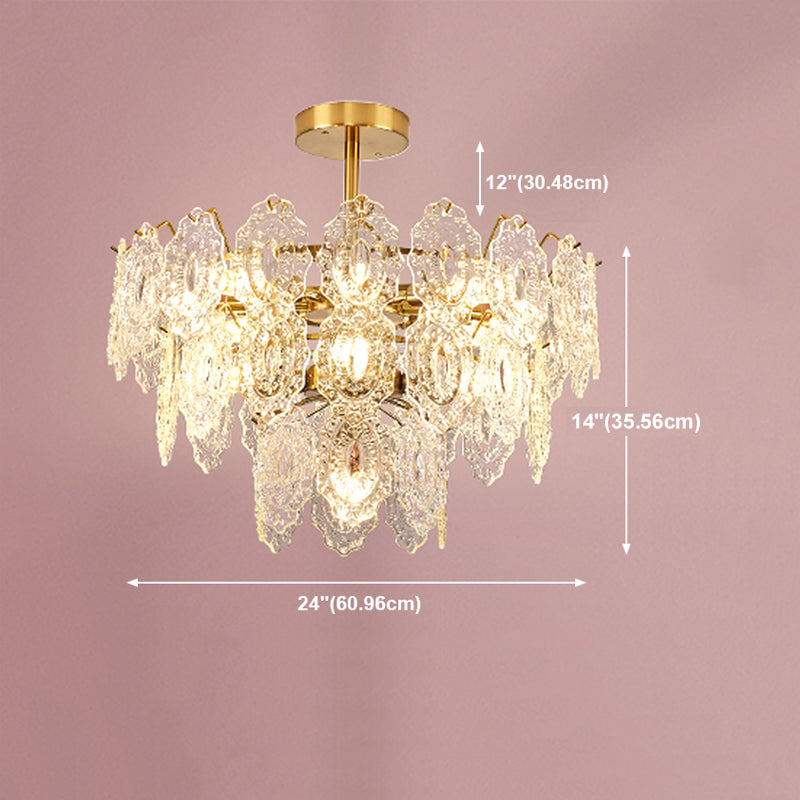American Style Chandelier Glass Multi Head Hanging Light for Dining Room