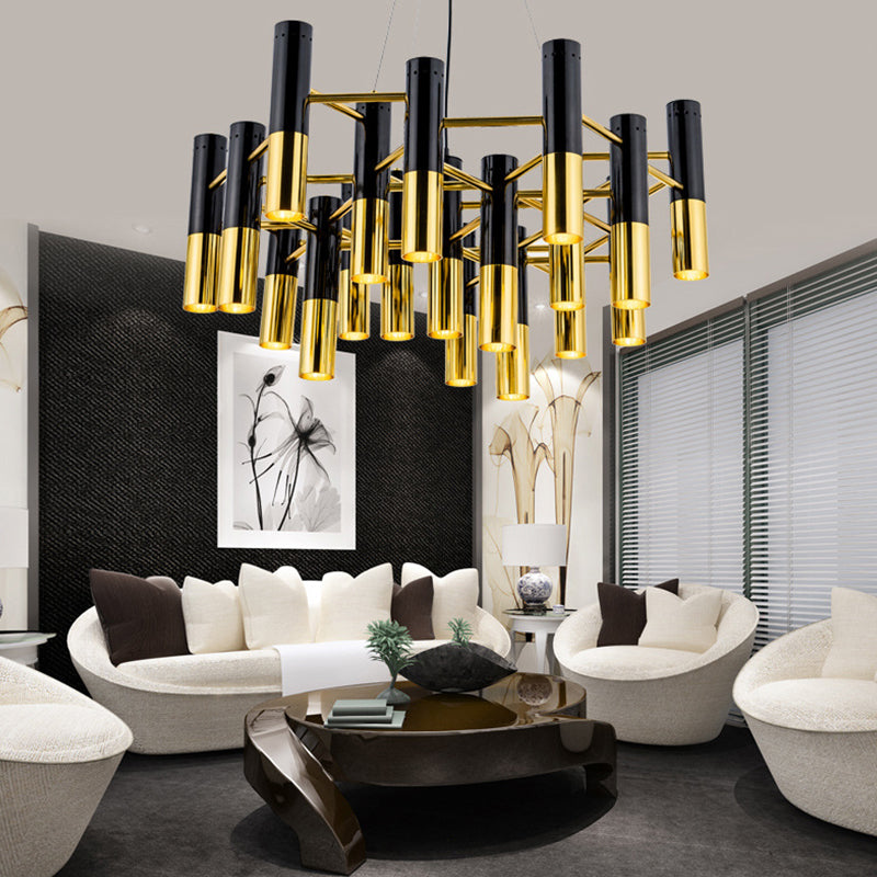 Postmoderner Kronleuchter-Metallanhänger für schwarzgoldgoldes Schlafzimmer