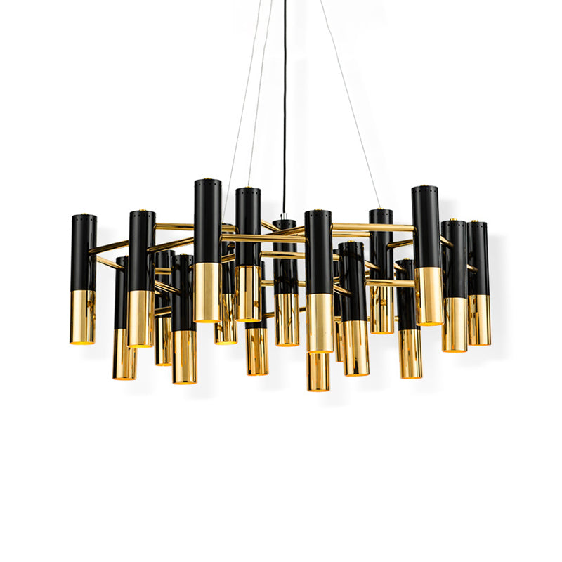 Partido colgante de metal de lámpara de araña posmoderna de oro negro para el dormitorio