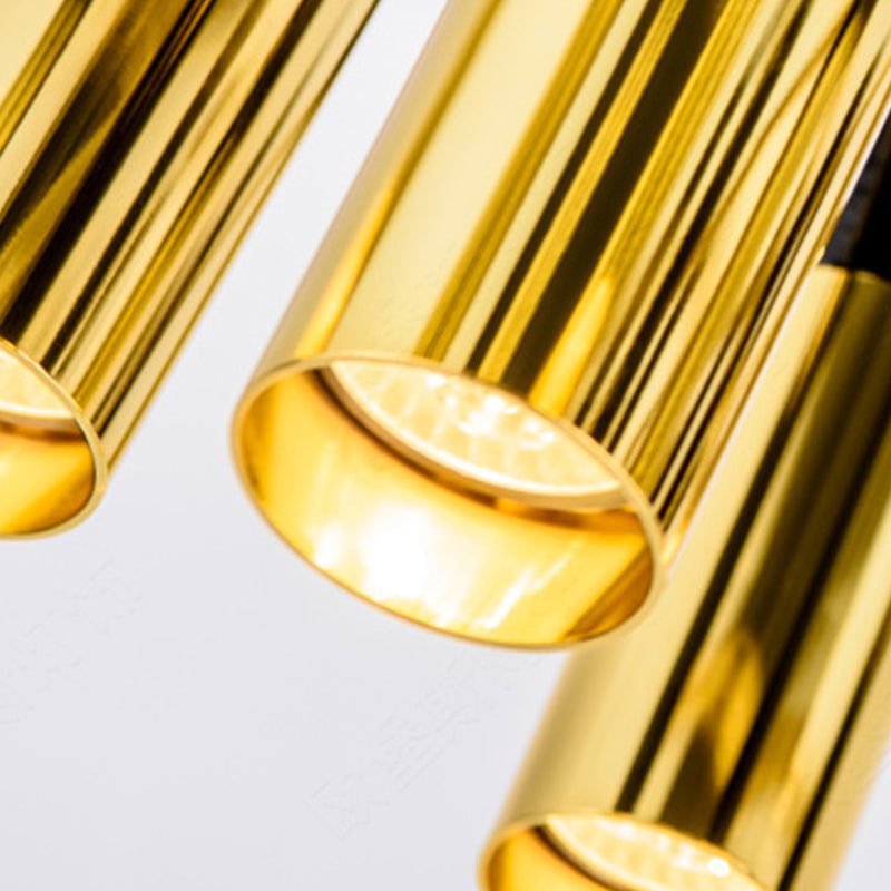 Partido colgante de metal de lámpara de araña posmoderna de oro negro para el dormitorio