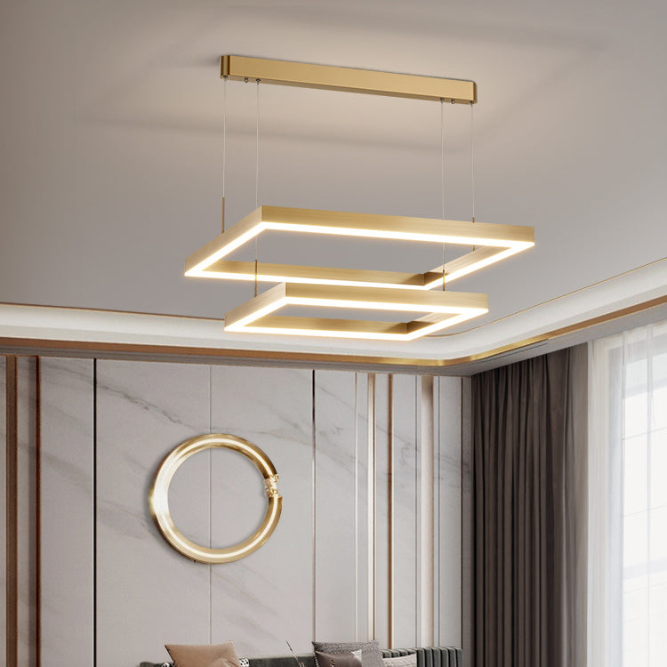 Luminaires de pendentif métallique de forme carrée