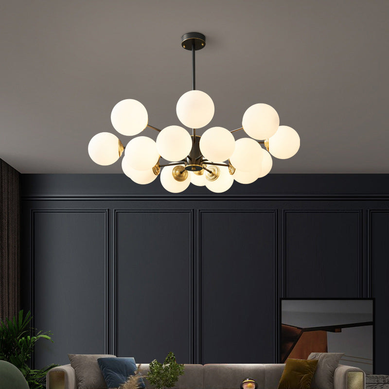 Forme sphérique en verre Sanging Chandelier Modern Style Multi Light Hanging Mount Fixture