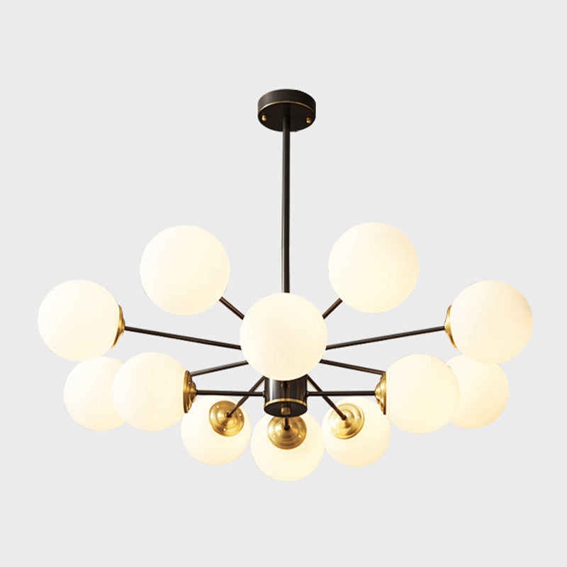 Forme sphérique en verre Sanging Chandelier Modern Style Multi Light Hanging Mount Fixture
