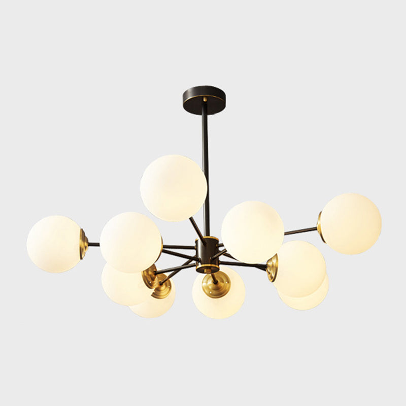 Forme sphérique en verre Sanging Chandelier Modern Style Multi Light Hanging Mount Fixture