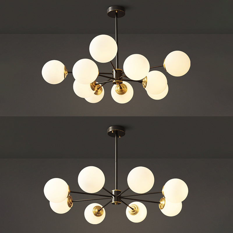 Forme sphérique en verre Sanging Chandelier Modern Style Multi Light Hanging Mount Fixture