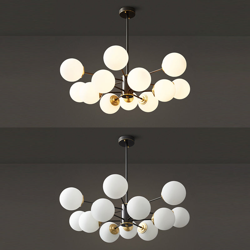 Forme sphérique en verre Sanging Chandelier Modern Style Multi Light Hanging Mount Fixture