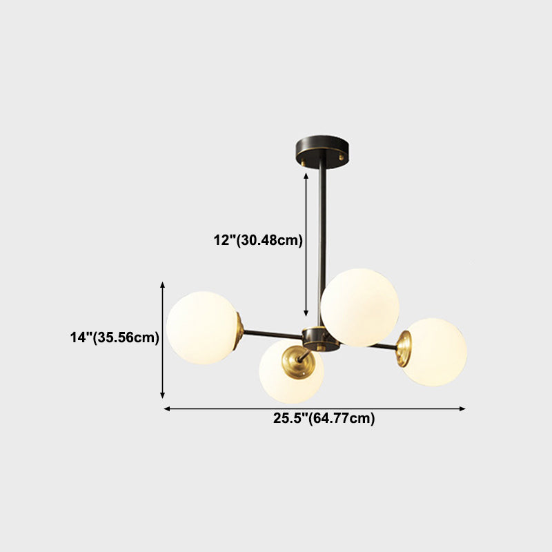 Forme sphérique en verre Sanging Chandelier Modern Style Multi Light Hanging Mount Fixture