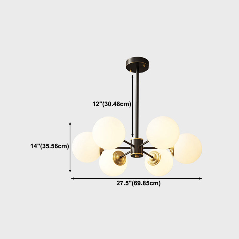 Forme sphérique en verre Sanging Chandelier Modern Style Multi Light Hanging Mount Fixture
