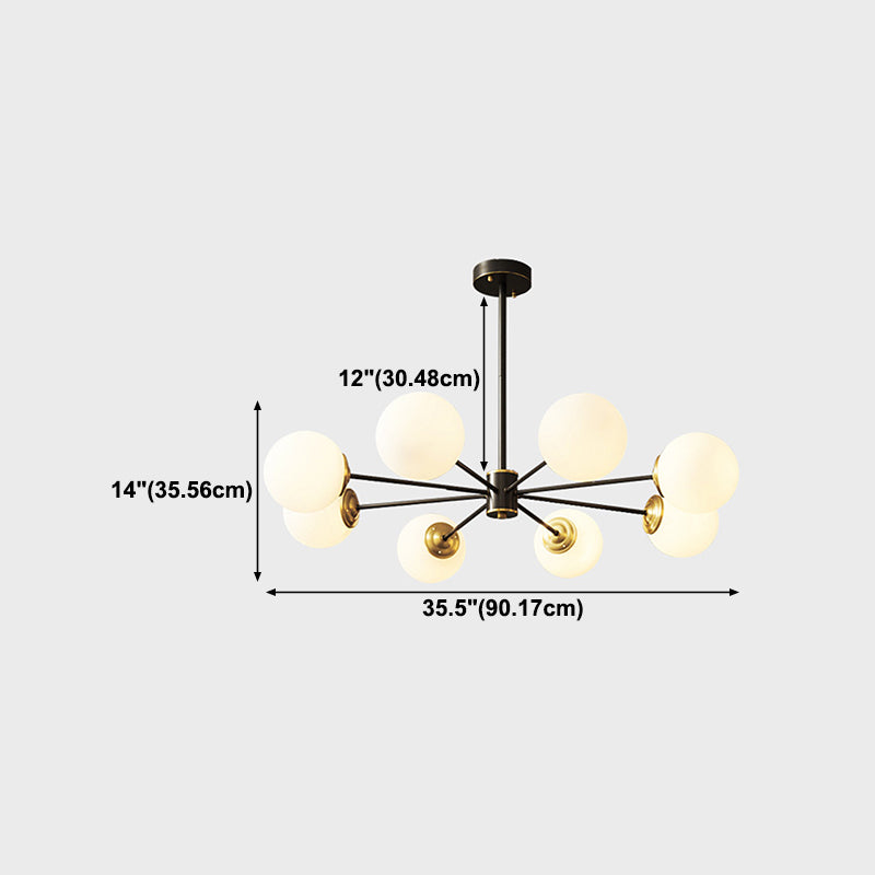 Forme sphérique en verre Sanging Chandelier Modern Style Multi Light Hanging Mount Fixture