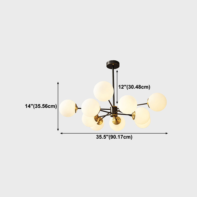 Forme sphérique en verre Sanging Chandelier Modern Style Multi Light Hanging Mount Fixture