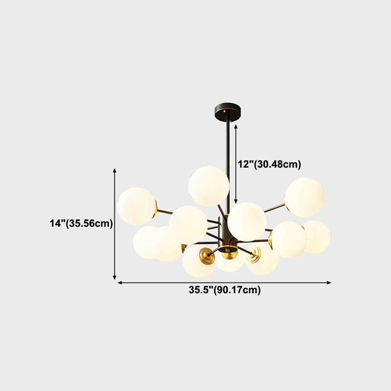 Forme sphérique en verre Sanging Chandelier Modern Style Multi Light Hanging Mount Fixture