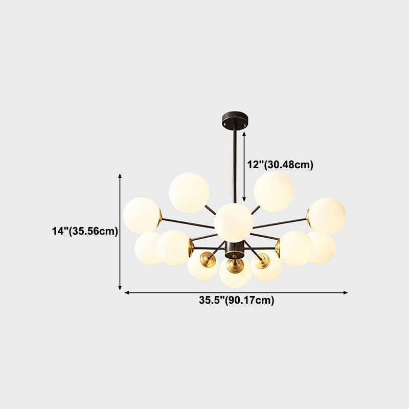 Forme sphérique en verre Sanging Chandelier Modern Style Multi Light Hanging Mount Fixture