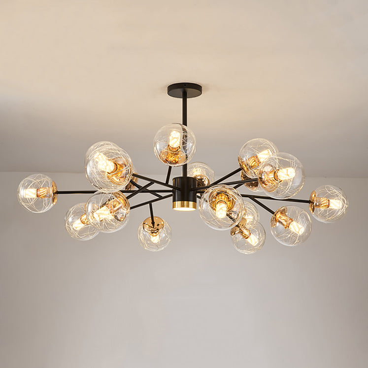 Luminaires de pendentif en verre sphérique