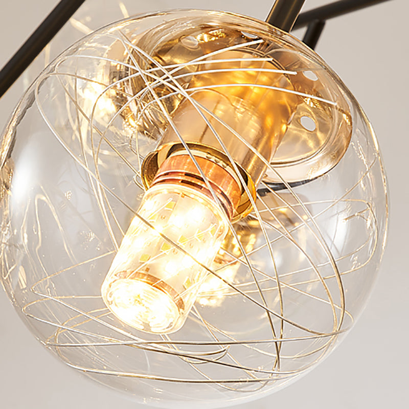 Luminaires de pendentif en verre sphérique